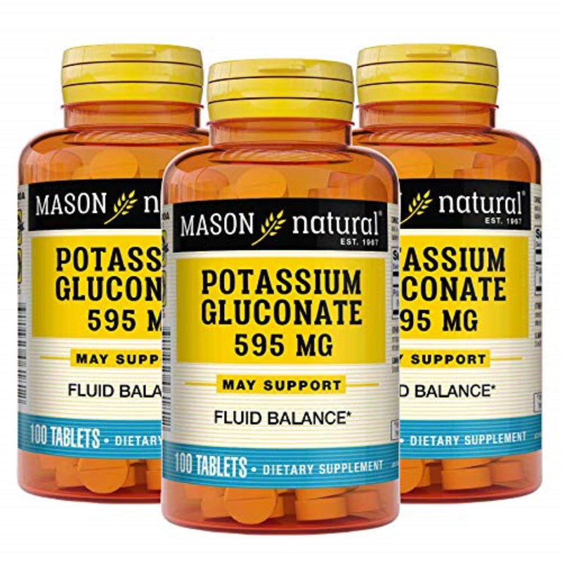 Mason Natural Mason Natural Potassium Gluconate, 595 Mg, 100 Tablets Vitamins & Supplements