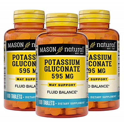 Mason Natural Mason Natural Potassium Gluconate, 595 Mg, 100 Tablets Vitamins & Supplements