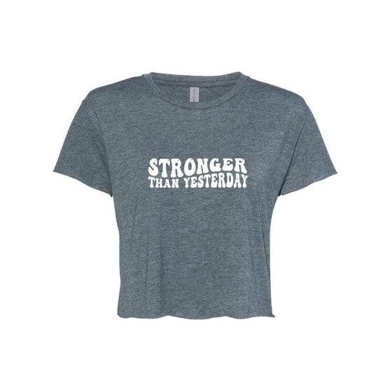 Ocean And 7th Stronger Than Yesterday Graphic Cropped Tee