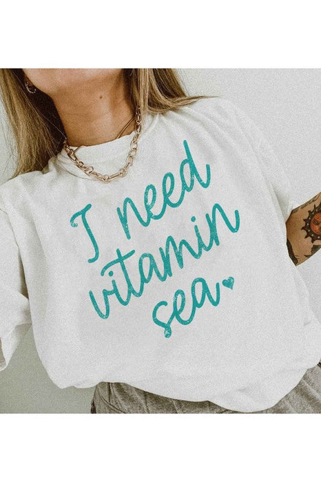 I NEED VITAMIN SEA GRAPHIC PLUS SIZE TEE