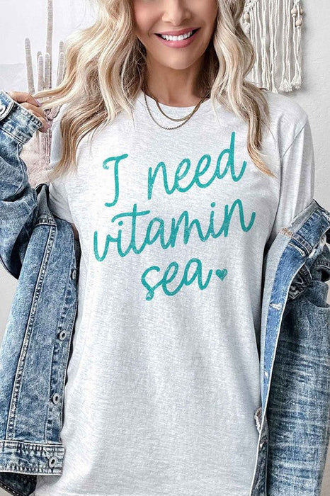 I NEED VITAMIN SEA GRAPHIC PLUS SIZE TEE