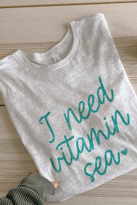 I NEED VITAMIN SEA GRAPHIC PLUS SIZE TEE