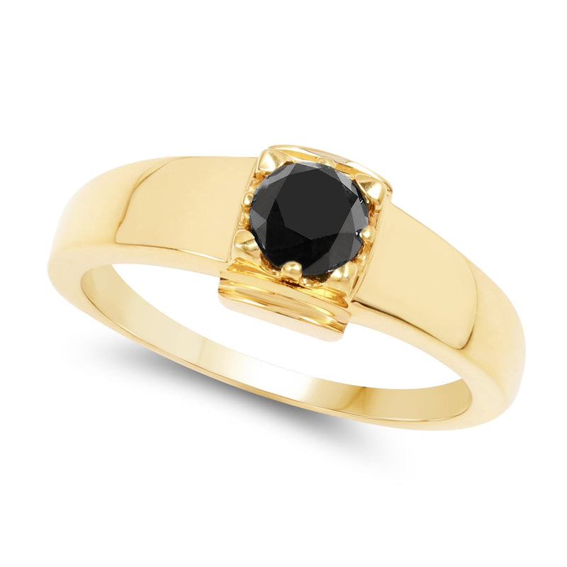 Bids.com 0.50 Carat Genuine Black Diamond .925 Sterling Silver Ring Rings
