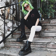 zeroUV Women's Retro Flat Angle Colored Lens Black Frame Sunglasses C511 Sunglasses