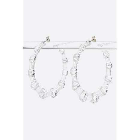 Iconic Cleared Transparent Bamboo Hoop Earrings