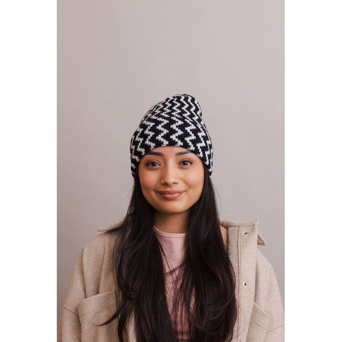 Zigzag Knit Beanies