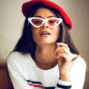 zeroUV Women's Retro Side Angle Cat Eye Color Lens Sunglasses C510 Sunglasses