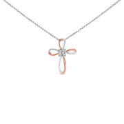Bids.com 10K Rose Gold Plated Sterling Silver Diamond Accent Cross Pendant Necklace Necklaces