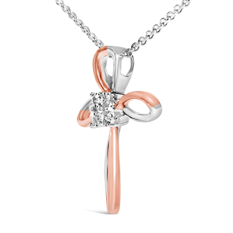Bids.com 10K Rose Gold Plated Sterling Silver Diamond Accent Cross Pendant Necklace Necklaces