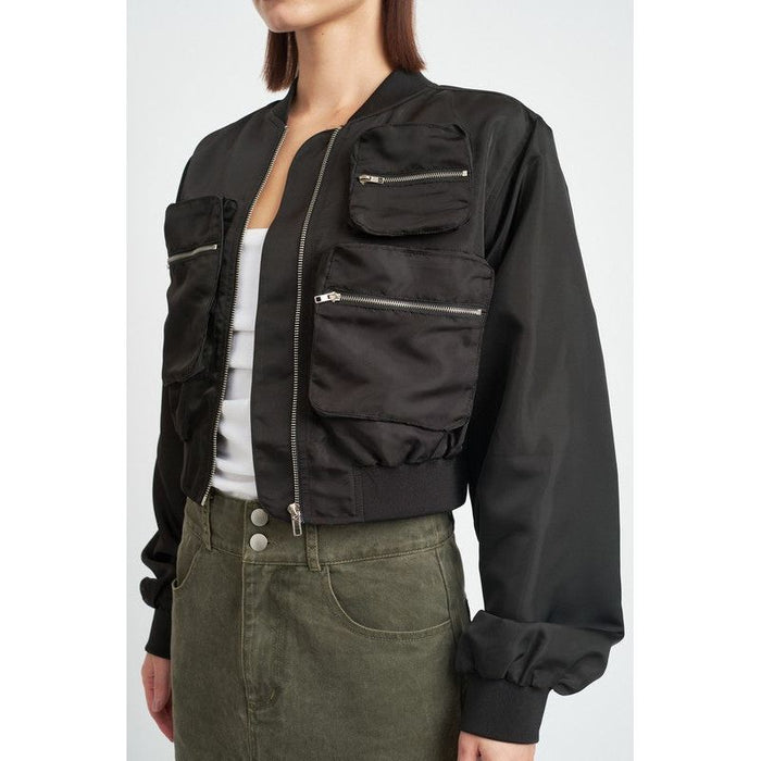 Cropped Bomber Jacket