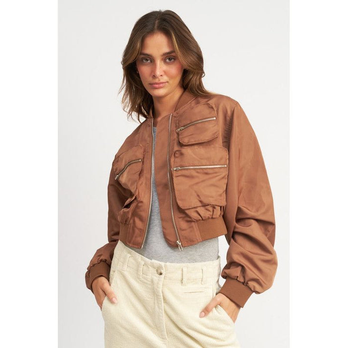 Cropped Bomber Jacket