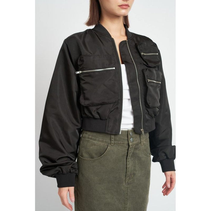 Cropped Bomber Jacket