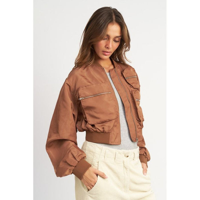 Cropped Bomber Jacket