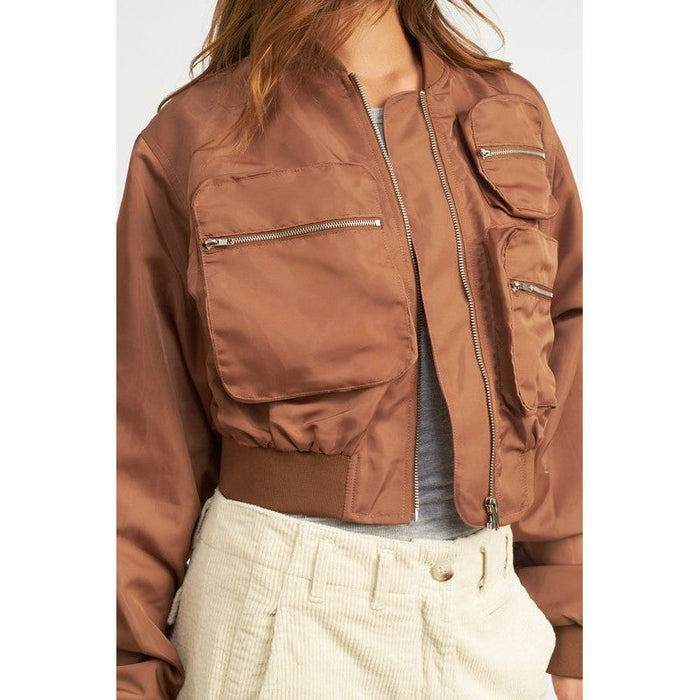 Cropped Bomber Jacket