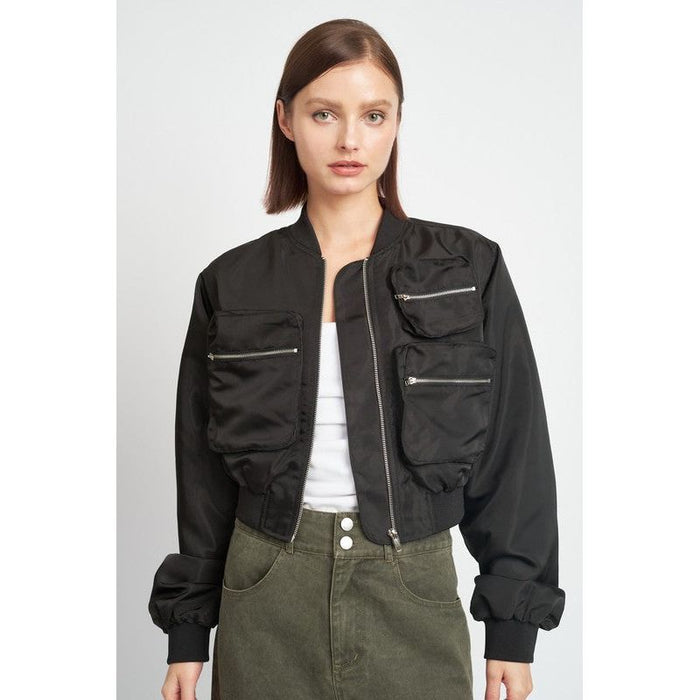 Cropped Bomber Jacket