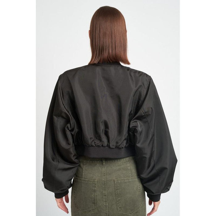 Cropped Bomber Jacket