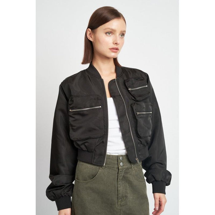 Cropped Bomber Jacket