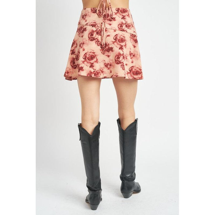 Floral Flared Mini Skirt