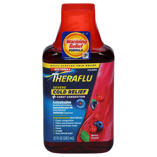 Theraflu Theraflu Berry Flavor Severe Cold Relief Chest + Congestion, 8.3 Fl Oz Health & Beauty