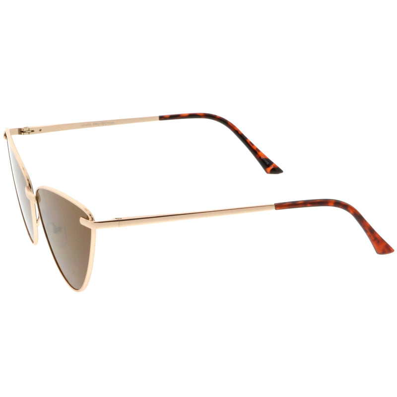 zeroUV Oversize Thin Metal Cat Eye Butterfly Frame Sunglasses C201 Sunglasses