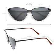 zeroUV Oversize Thin Metal Cat Eye Butterfly Frame Sunglasses C201 Sunglasses