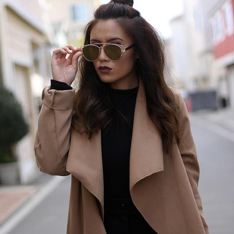 zeroUV Modern Metal Crossbar Mirrored Lens Flat Front Sunglasses A145 Sunglasses