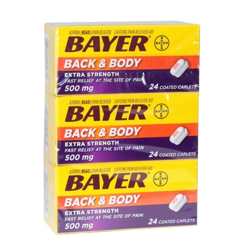 Bayer Bayer Coated Caplets 500 Mg Extra Strength Aspirin 24 Ea Box Health & Beauty