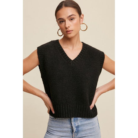 Soft Touch Cropped Knit Vest