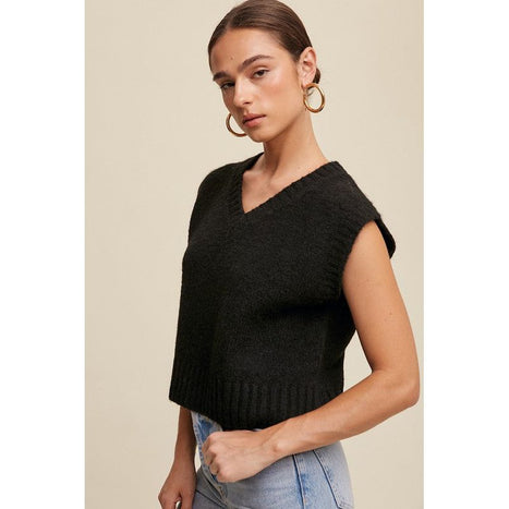 Soft Touch Cropped Knit Vest