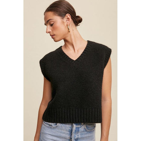 Soft Touch Cropped Knit Vest