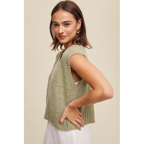 Soft Touch Cropped Knit Vest