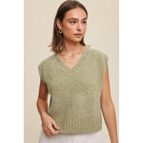 Soft Touch Cropped Knit Vest