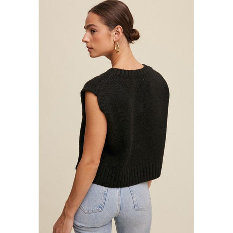 Soft Touch Cropped Knit Vest