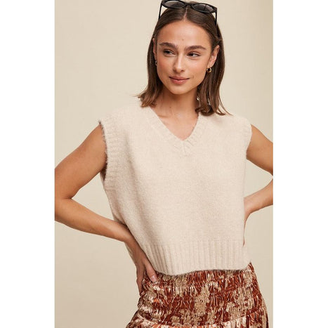 Soft Touch Cropped Knit Vest