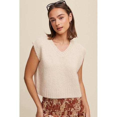 Soft Touch Cropped Knit Vest