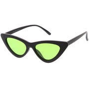 zeroUV Women's Retro Flat Angle Colored Lens Black Frame Sunglasses C511 Sunglasses