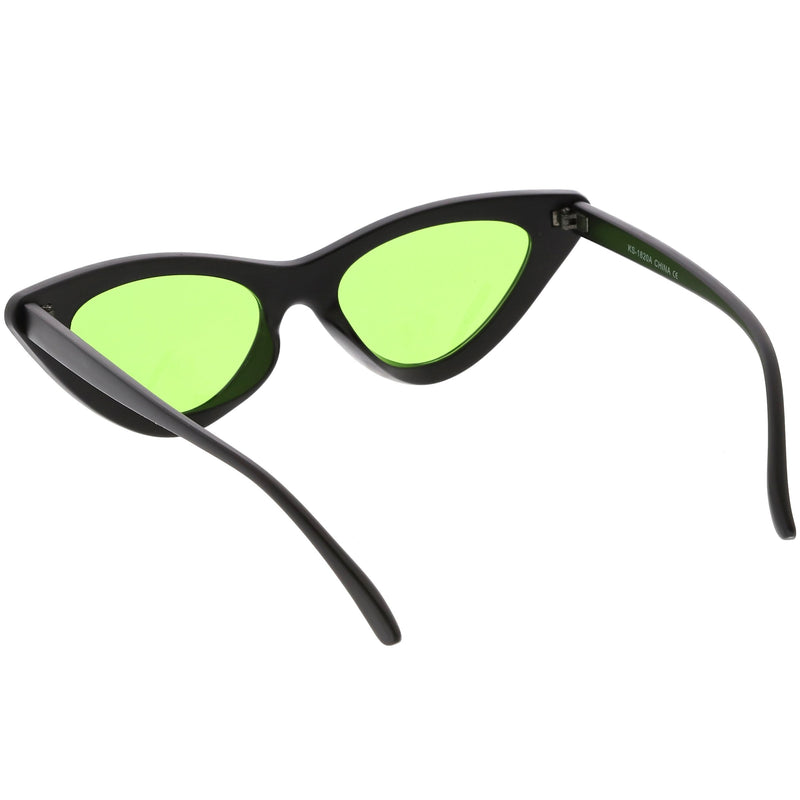 zeroUV Women's Retro Flat Angle Colored Lens Black Frame Sunglasses C511 Sunglasses