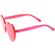 zeroUV Women's Heart Shape Color Tone Monoblock Sunglasses C578 Sunglasses