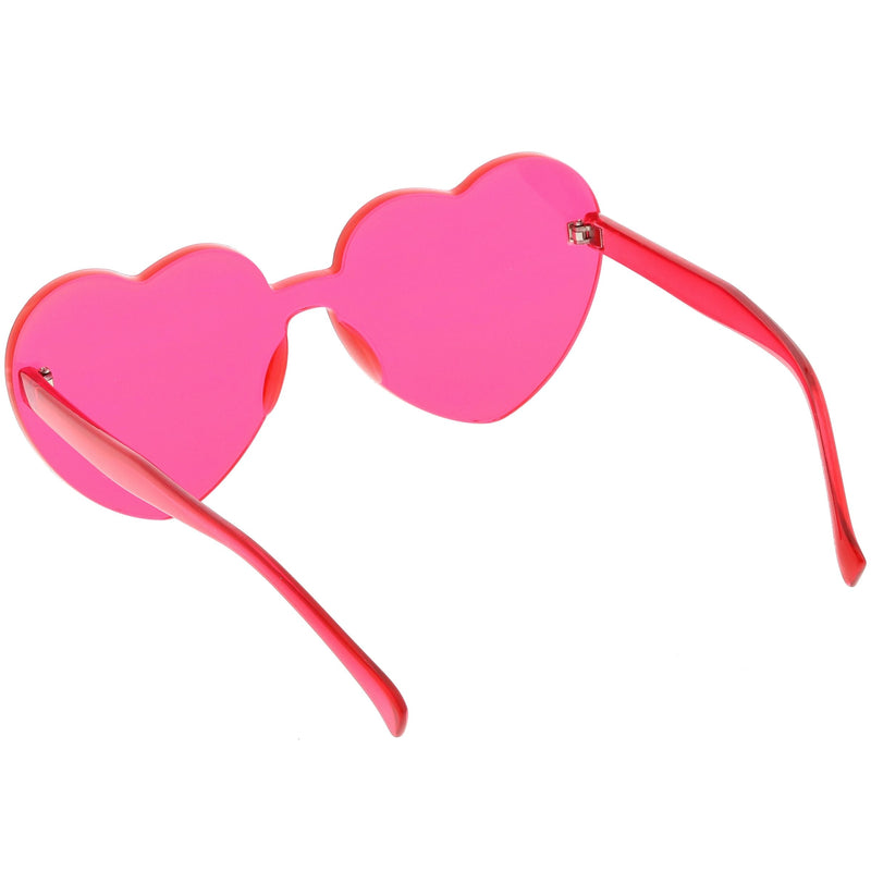 zeroUV Women's Heart Shape Color Tone Monoblock Sunglasses C578 Sunglasses