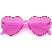 zeroUV Women's Heart Shape Color Tone Monoblock Sunglasses C578 Sunglasses