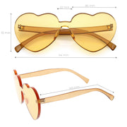 zeroUV Women's Heart Shape Color Tone Monoblock Sunglasses C578 Sunglasses