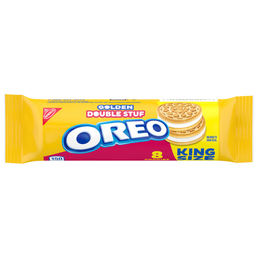 Oreo Oreo Golden, Double Stuf, Sandwich Cookies, King Size, 10 Packs Cookies Goldenrod