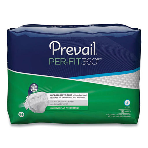 Prevail Prevail Per-Fit360 Degree Briefs, Maximum Plus Absorbency, Size 2, 45" To 62" Waist, 72/Carton (PVLPFNG013) Diapers