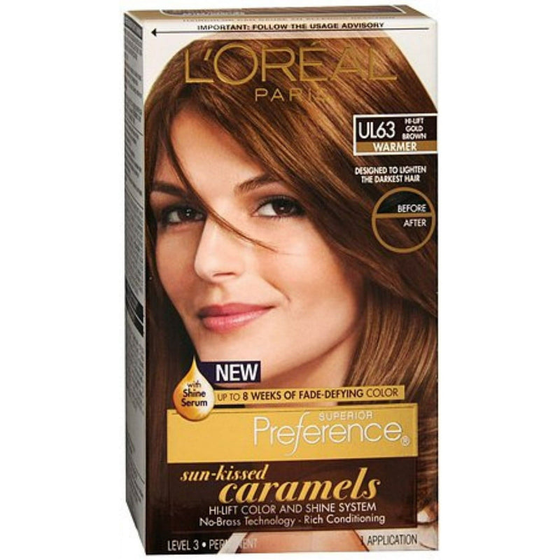 L'Oreal L'Oreal Paris Superior Preference UL63 Hi-Lift Gold Brown - Permanent Hair Color Kit, 1 Count Hair Color Black