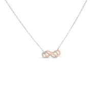 Bids.com 14K Rose Gold Plated Sterling Silver Diamond Accent Double Infinity Pendant Necklace Necklaces