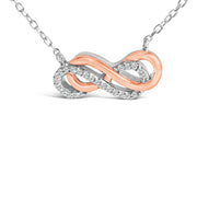 Bids.com 14K Rose Gold Plated Sterling Silver Diamond Accent Double Infinity Pendant Necklace Necklaces