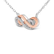 Bids.com 14K Rose Gold Plated Sterling Silver Diamond Accent Double Infinity Pendant Necklace Necklaces