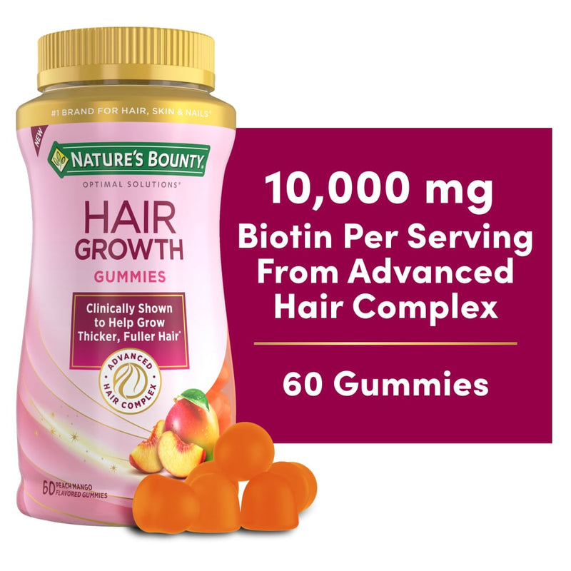 Nature's Bounty Nature's Bounty Optimal Solutions Hair Growth Gummies - Peach - 60ct Hair Loss Treatments
