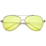 zeroUV Retro Color Tone Color Flat Lens Aviator Sunglasses A967 Sunglasses