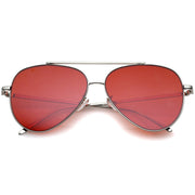 zeroUV Retro Color Tone Color Flat Lens Aviator Sunglasses A967 Sunglasses